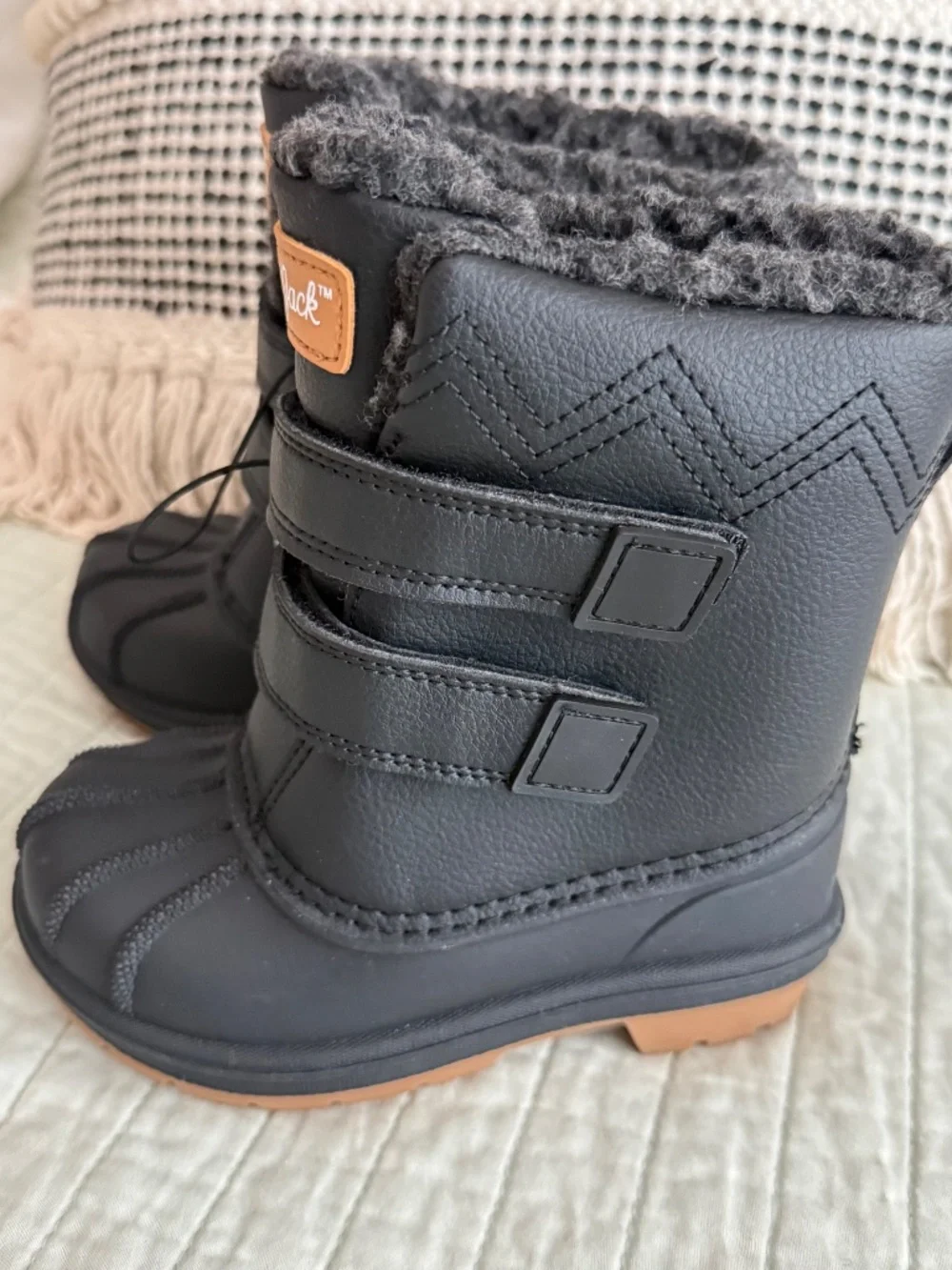 NWT Cat & Jack Denver Winter Snow Boots Black Toddler Size 7